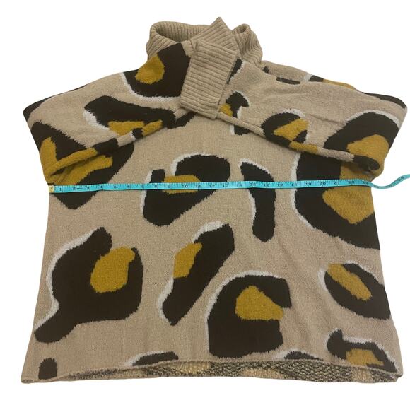 MOTH Large Leopard Print Turtleneck Sweater | Chunky Knit, Cozy Winter - Picture 5 of 7